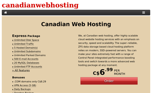 canadian web hosting