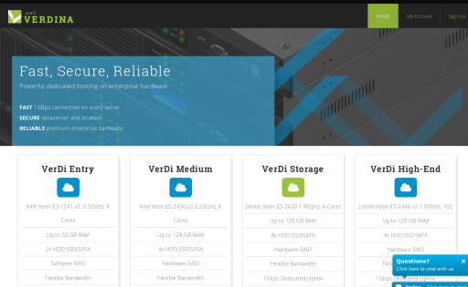 Verdina.NET Dedicated Servers