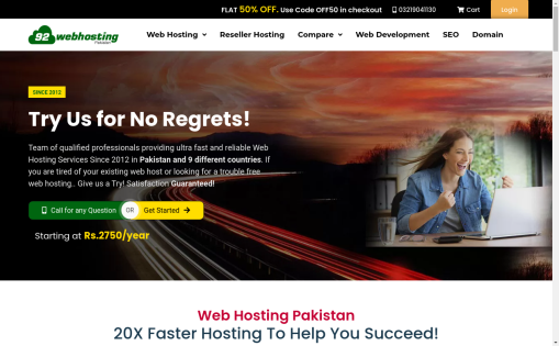 92 Web Hosting Pakistan