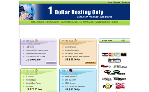 1 Dollar Hosting Only