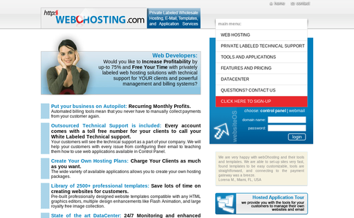 Reseller web hosting : WEBOHOSTING.COM